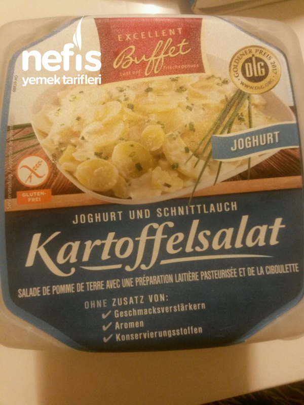 Yoğurtlu ve Frenk Soğanlı Patates Salatası (Joghurt Und schnittlauch Kartoffelsalat Ev Yapımı