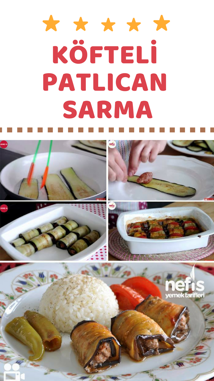 Köfteli Patlıcan Sarması Tarifi Köfteli Patlıcan Sarması Tarifi