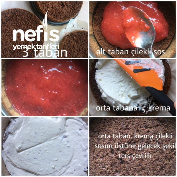 Çilekli Karaorman Pastası (schwarzwälder Erdbeerkuchen)