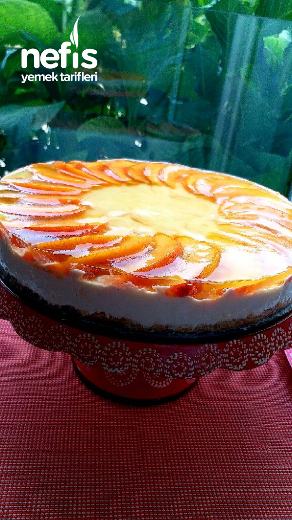 Pişmeyen Şeftalili Cheesecake