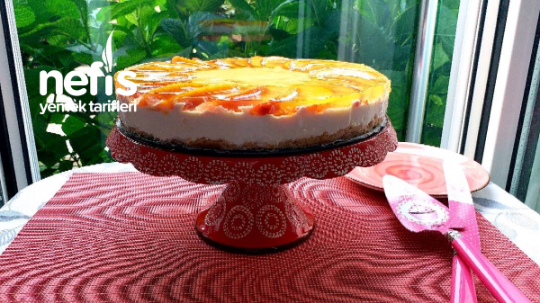 Pişmeyen Şeftalili Cheesecake