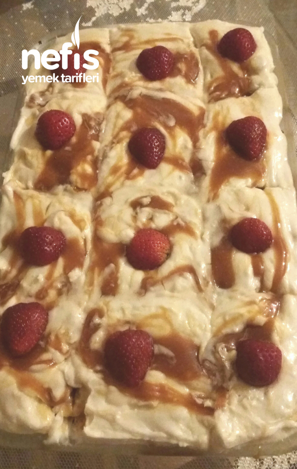 Karamelli Muzlu Kremalı Pasta Nefis Yemek Tarifleri
