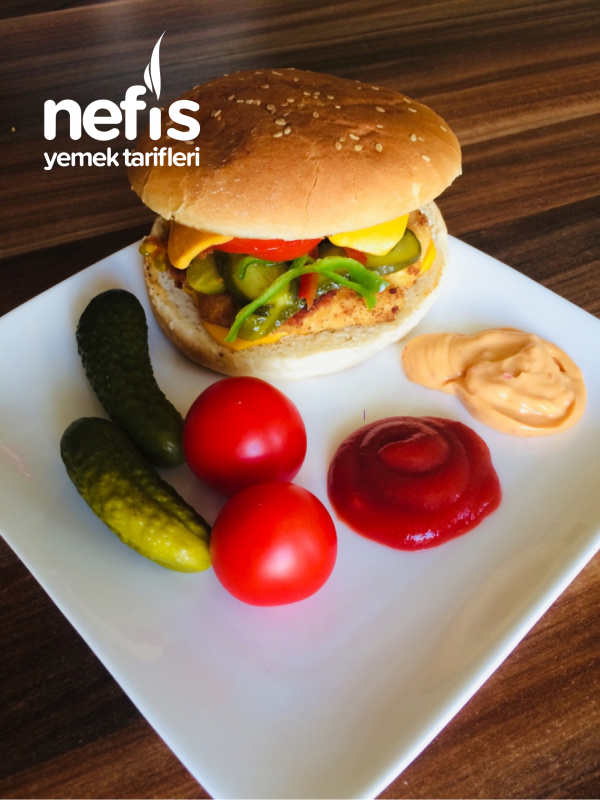 Teremyağlı Tavuk Burger Nefis Yemek Tarifleri