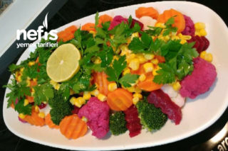 Renkli Ağaç Dalları Salatası (Karnabahar Ve Brokoli) Tarifi