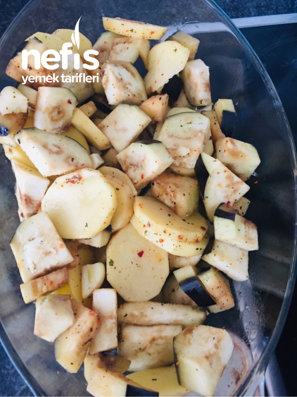 Fırında Patlıcan Patates (pratik)