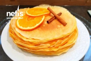 Portakal Kremalı Crepe Cake (Krep Pastası) Tarifi