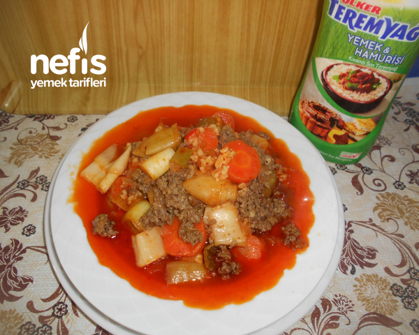 Teremyağlı Kıymalı Bulgurlu Pırasa Yemeği Nefis Yemek Tarifleri