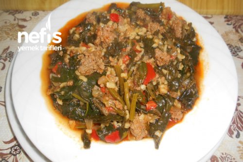 Teremyağlı Kıymalı Kapya Biberli Bulgurlu Ispanak Yemeği Nefis Yemek