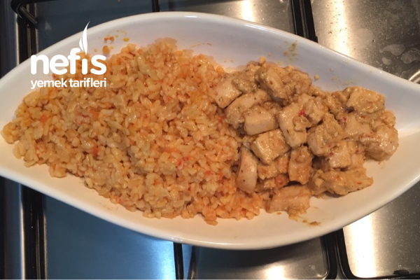 Kremalı Tavuk Sote Ve Kırmızı Bulgur Pilavı