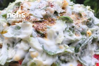 Yeşili Bol Yoğurtlu Semizotu Salatası Tarifi