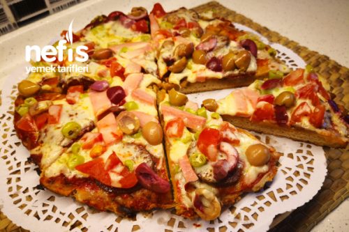 Tavada Pizza Tarifi Tam Buğday Unlu (Videolu)
