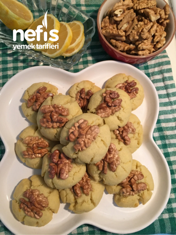 Limonlu Cevizli Çatlak Kurabiye (Sıvı Yağ İle) Nefis Yemek Tarifleri