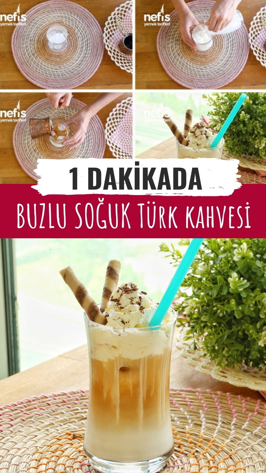 1 Dakikada Buzlu Soğuk Türk Kahvesi Yapımı (videolu) Nefis Yemek