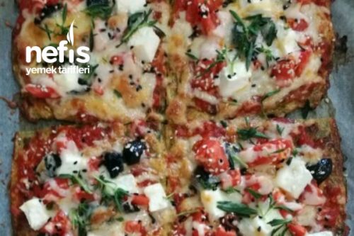 Yiyince Pişman Olunmayan Pizza (Kabak Tabanlı Akdeniz Pizza) Tarifi