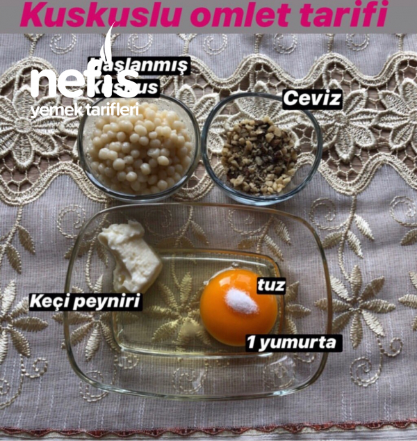 Kuskus Makarnalı Omlet / Bebek Kahvaltısı / Bebek Omleti