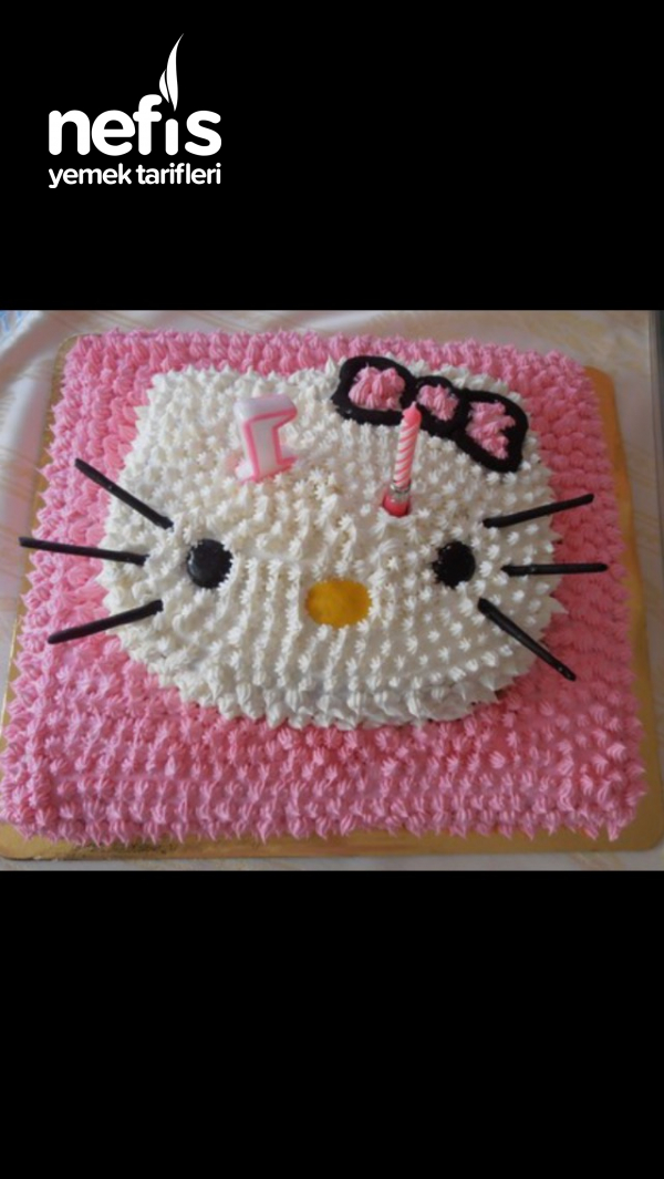Hello Kitty Doğum Günü Pastası ( Hazır Pandispanya Unundan )