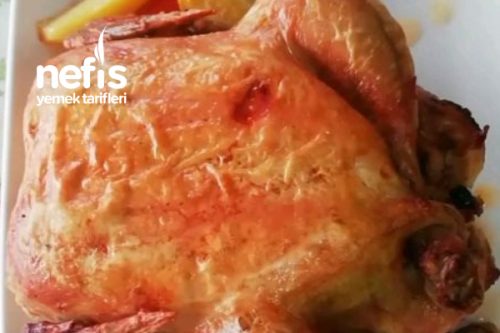 Hazır Pişmiş Tavuktan Hiç Bir Farkı Yok  Fırında Bütün Tavuk (Videolu) Tarifi