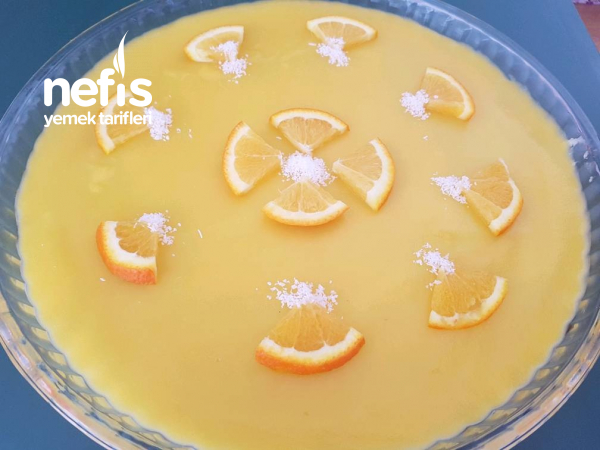 Portakal Ve Mango Soslu Sütlü İrmik Tatlısı