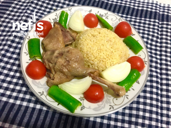 Κρέας χήνας Καρς και ρύζι πλιγούρι (τοπικό μενού καρς χήνας)