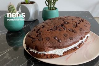 Damla Çikolatalı Kakaolu Kek (Arası Krem şantili) Tarifi