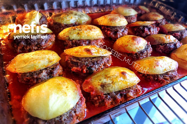 midye sekilli firinda kofte patates nefis yemek tarifleri