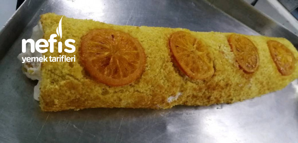 Portakal Dilimli Rulo Pasta (Ev Yapımı Tasarım Pasta)