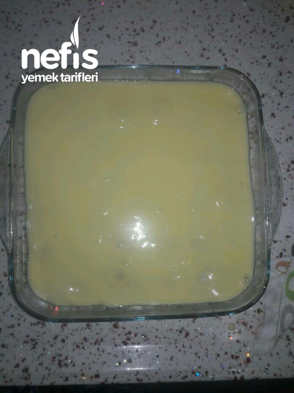Pudingli İrmik Pastası (Yaz Pastası) (Büyük Kare Borcam Ölçüsü)