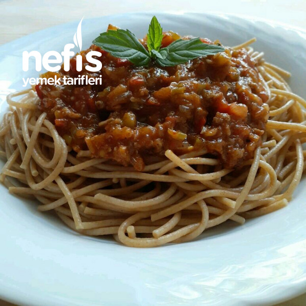 Kıymalı Domates Soslu Tam Buğday Spaghetti (Diyet Makarna)