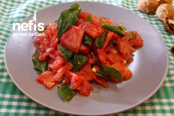 Yaprak Salata (Naneli Domates Salatası – Videolu)