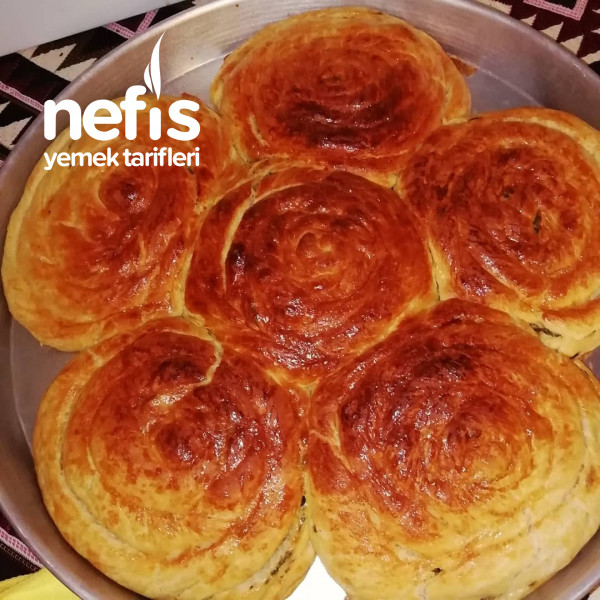 Ispanaklı El Açması Katmer Börek