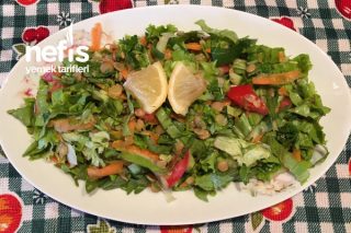 Bol Malzemeli Diyet Yeşil Mercimek Salatası Tarifi