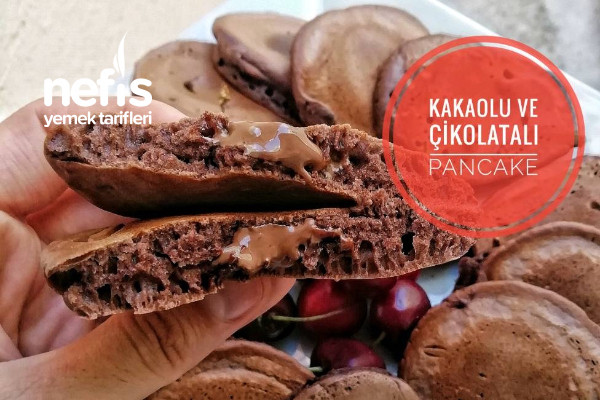Kakaolu Ve Çikolatalı Yumuşacık Pancake Tarifi (Videolu)