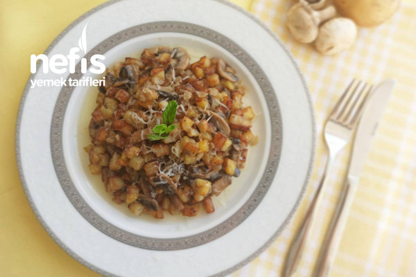 Mantarlı Patates Risotto (Videolu) Tarifi