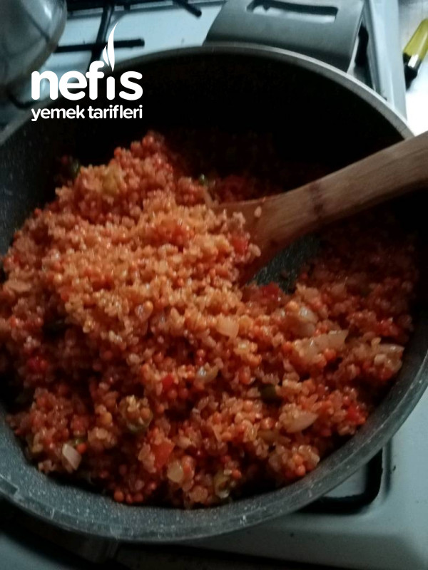 Sebzeli Kırmızı Mercimekli Bulgur Pilavı