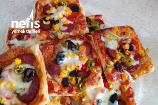 Harika Ve Çok Kolay Milföy Hamuruyla Pizza Tarifi