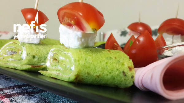 Kahvaltıları Renklendirecek Efsane Ispanaklı Krep (Videolu)