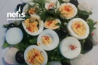 Yumurtalı, Zeytinli Yeşil Salata Tarifi