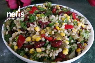 Meksika Fasulyeli Buğday Salatası Tarifi