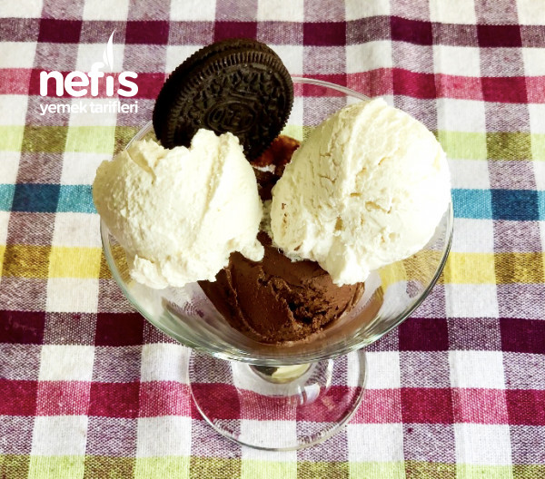 Çikolatalı Dondurma, Vanilyalı Dondurma 3 Malzeme İle (Makine Yok) Gerçek Dondurma