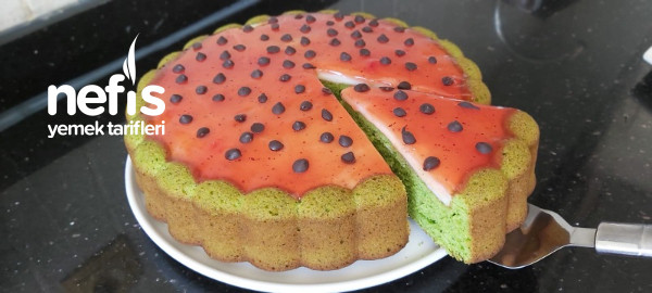 Karpuzlu Pasta /karpuz Görünümlü Kek/kek Tarifi ( Videolu )