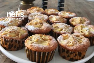 Kremalı Elmalı Üzümlü Muffin  (Pamuk Gibi Lezzetli) Tarifi
