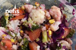 Şahane Brokoli Karnabahar Salatası Tarifi