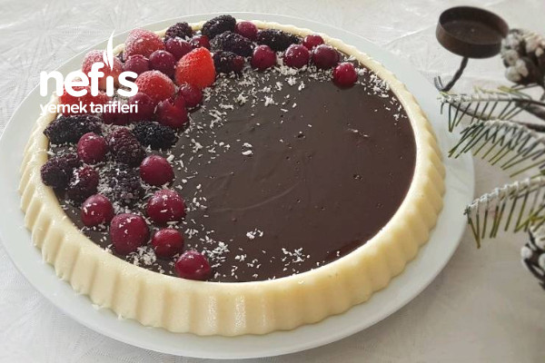 Tart Kalıbında Çikolata Soslu İrmikli Tatlı (Videolu) Tarifi