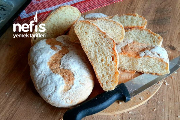 Yoğurmadan Hafif Ve Gevrek Ciabatta Ekmeği (İtalyan Ekmeği) (Videolu)