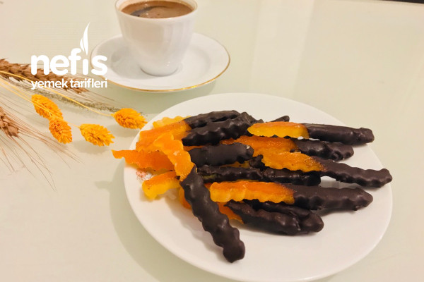 Kahve Yanı Çikolatalı Portakal Kabuğu Şekerlemesi Tarifi