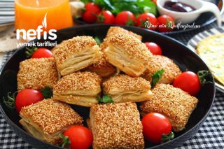 Simit Tadında Peynirli Milföy Börek (Tadına Doyamayacağınız Favori Kahvaltılık) Tarifi