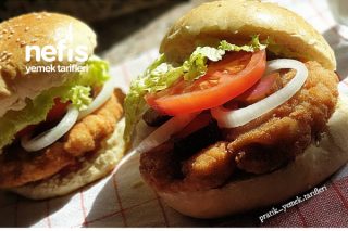 Tavuk Burger Ev Yapımı Hamburger (Videolu) Tarifi