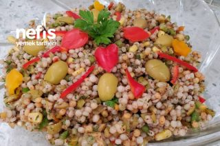Mayonezsiz Kuskus Salatası (Videolu) Tarifi
