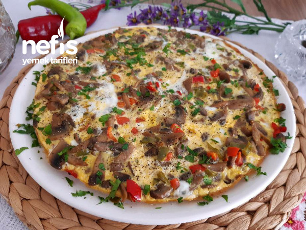Mantarlı Biberli Omlet (Kahvaltıya Sahura)