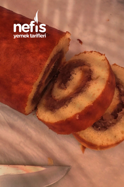 Elmalı Rulo Kek (Yaş Pasta Tadında)